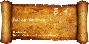 Balog Andrea névjegykártya