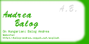 andrea balog business card